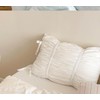 Pure Cotton Pillow Cases With Bow Sham White Pinch Pleated