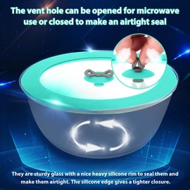 4 Pack Replacement Lids for Pyrex 7200-PC 2 Cup Glass Containers Bowl Silicone Storage Cover Leakproof Green