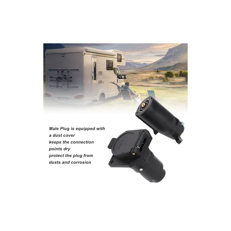 Aramox Adaptador de Cableado de Remolque Redondo, Conector de Remolque