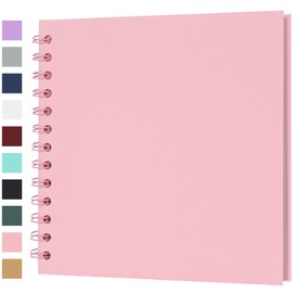 Scrapbook Album 7x7 Inches 40 Pages Hardcover Kraft Paper Photo Album Scrap Book Memory Book Blank DIY Scrapbook Albums for Boyfriend Wedding Baby Travel Anniversary Family, Pink