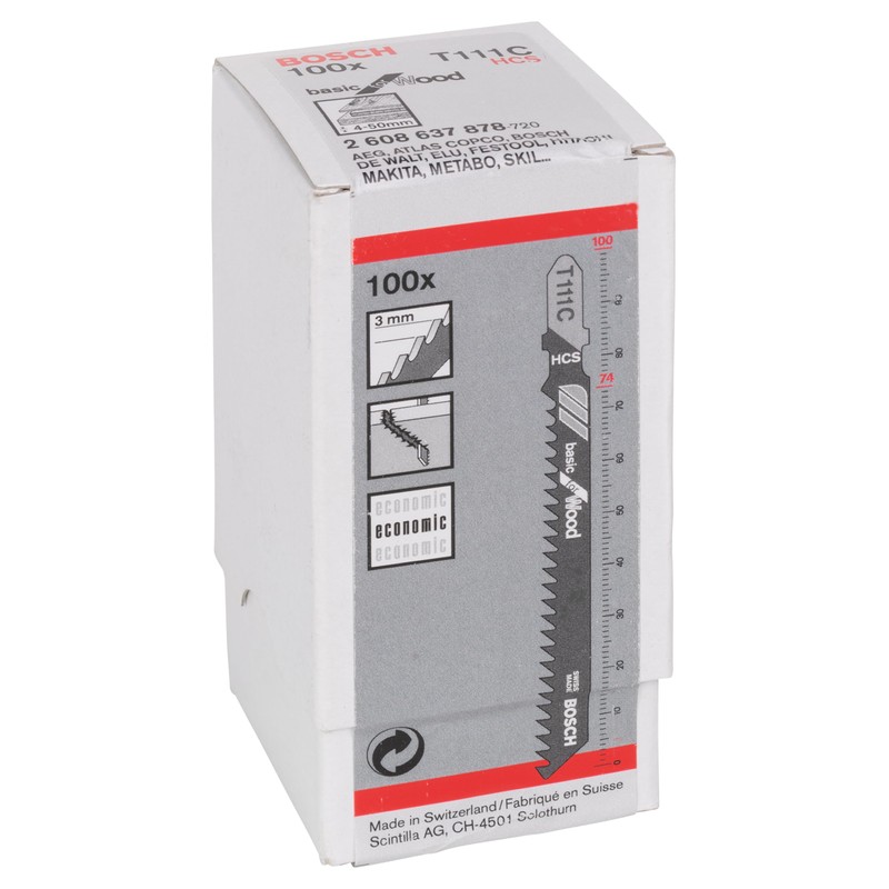 Bosch Professional T 111 C Jigsaw Blades (for Soft Wood,