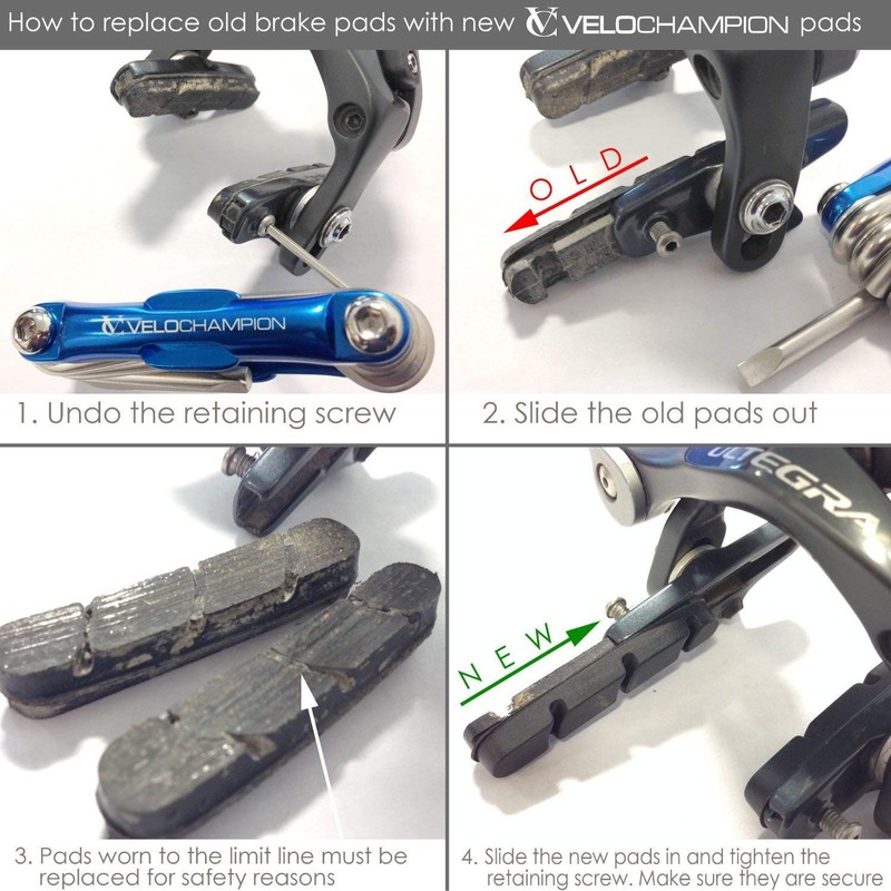 VeloChampion Bike Brake Pads Compatible with Shimano/Sram | Bike Brake