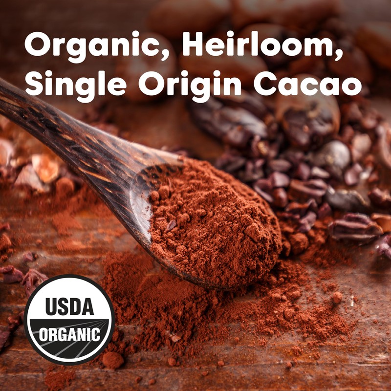 Wilderness Poets, Organic Cacao Powder. Raw, Unsweetened, 100% Peruvian Heirloom