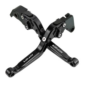 LANQIAN Brake Clutch Levers Set Foldable Extendable CNC for MT07 2014-2023 Black