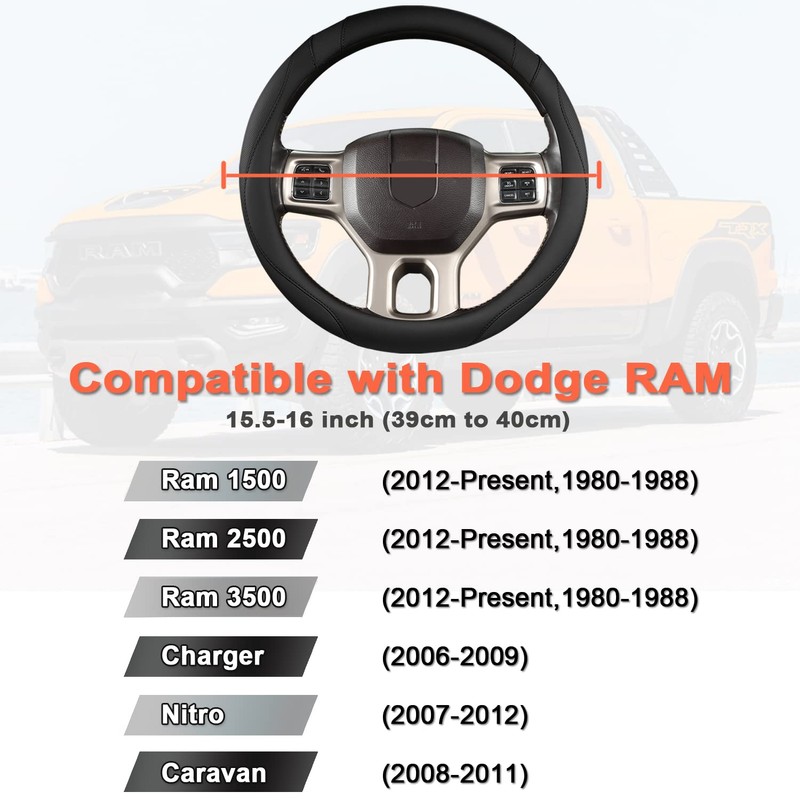 West Llama Customized Auto Car Steering Wheel Cover for Dodge