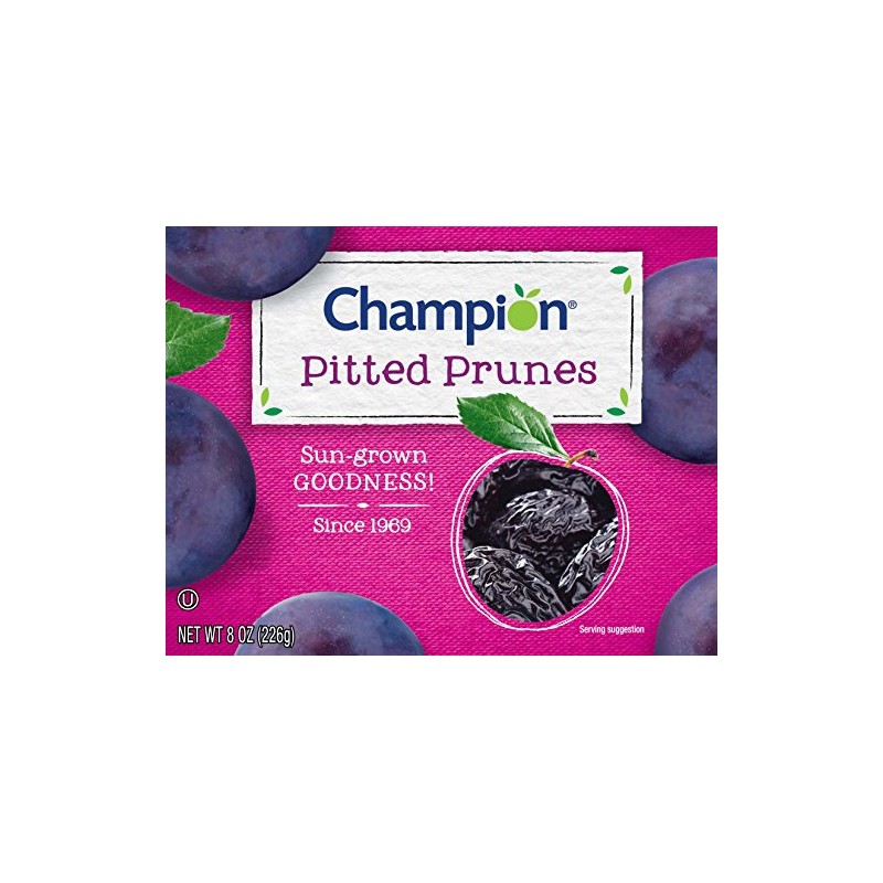 Champion Pitted Dried Plums, Prunes, 8 Ounce