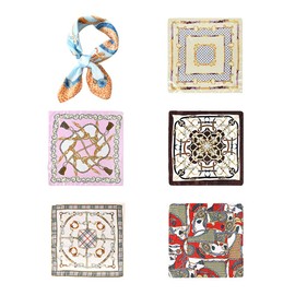 KGDUYC Women's Head Scarves, Women's Scarves, Pack of 6 Women's Silk Scarves, Silk Scarves, Women's Scarves, Scarves, Neckerchiefs (50 x 50 cm), colour