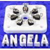 Angela Instruments 7 Pin White Ceramic Bottom Chassis Mount Wafer