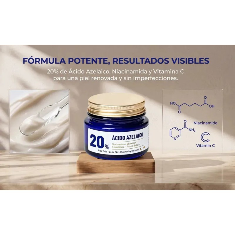 Ácido Azelaico Crema Con 20% Vitamina C Y Niacinamida