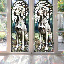 Weimaraner Stained Glass Window Film, Decorative Weimaraner Stained Glass Window Film, Dog Stained Glass Window Film for Bathroom Door Heat Anti UV