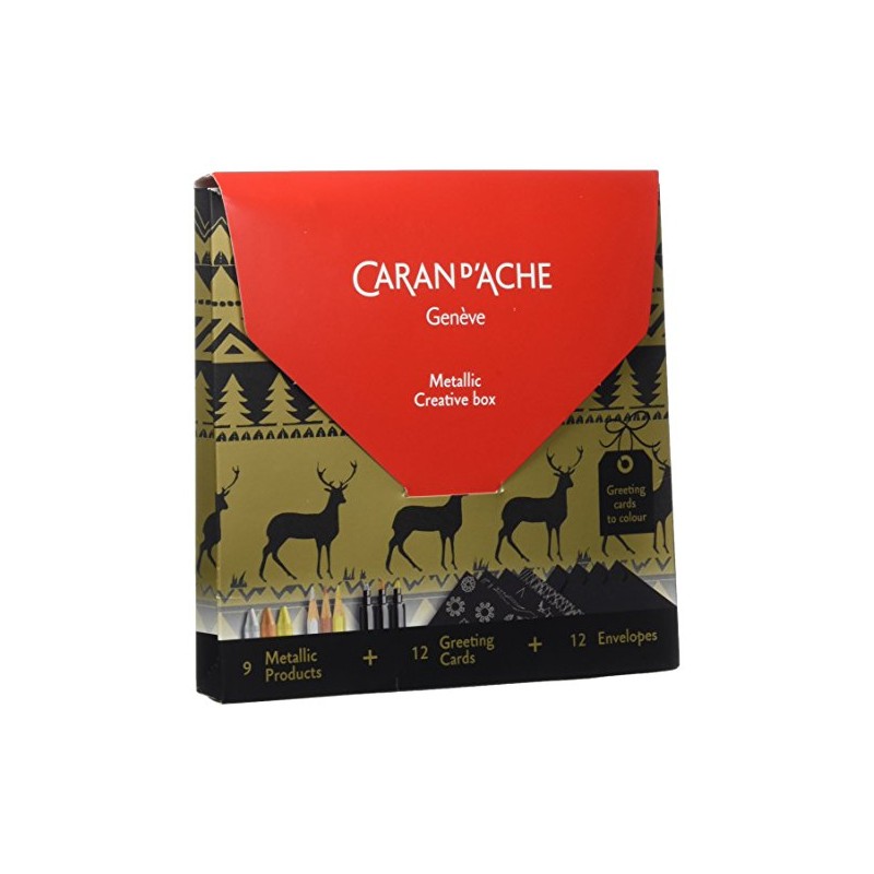 Caran D'Ache Mtallic Creative Box : Metallic Christmas Card set