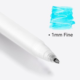 Arrtx White Gel Pens, Pack of 5, 1mm Fine Point Gel Ink Pens for Artists, Archive Ink Pens, White Highlighter for Drawing, Illustration, Sketching and Writing on Black Paper