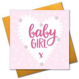 Pom Pom "Baby Girl" Greeting Card