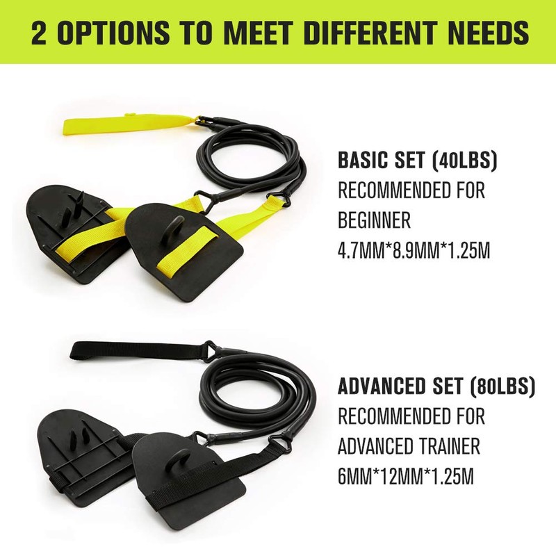 YINAO Dryland Powercord with Paddles,Swimming Arm Strength Trainer, Professional Freestyle