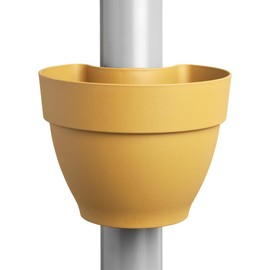 elho Vibia Campana Drainpipe Clicker 40 - Flower Pot for Outdoor - Ø 21.6 x H 16.3 cm - Yellow/Honey Yellow