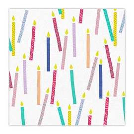 Slant Collections Cocktail Napkins Colorful Birthday Disposable Paper Party Napkins, 20-Count, Candles