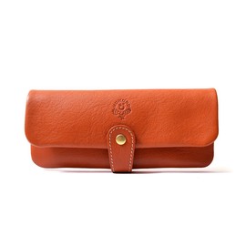 HUKURO Leather Pen Case, Tray, Pen Holder, Large Capacity, Men's, Women's, Made in Japan, Orange, orange