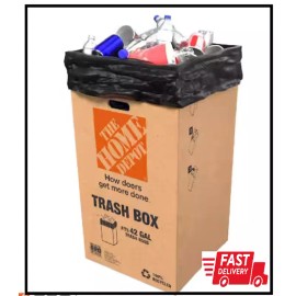 The Home Depot 42 Gal. Kraft 100% Recycled Disposable Trash Can Box