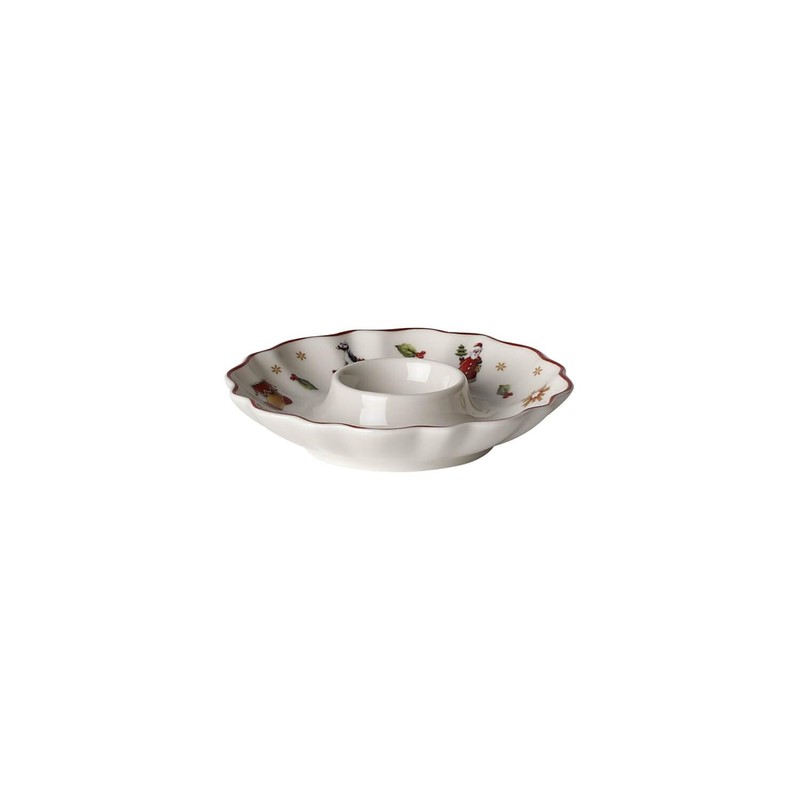 Villeroy & Boch Toy's Delight Coquetier, Porcelaine Premium, Blanc/Rouge/Doré
