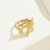 TseenYi Starfish Open Ring Statement Gold Star Ring Vintage Gold