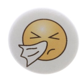 A&T Designs Smiley Emoticon Blowing Nose 2.25” Large Pinback Button Pin Sneeze