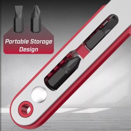 MINI Bates- Mini Ratchet Wrench Screwdriver, 1/4" Magnetic 90 Degree Screwdriver, Low