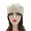 ZLYC Women Floral Slouchy Beanie Hat Double Layer Winter Knit