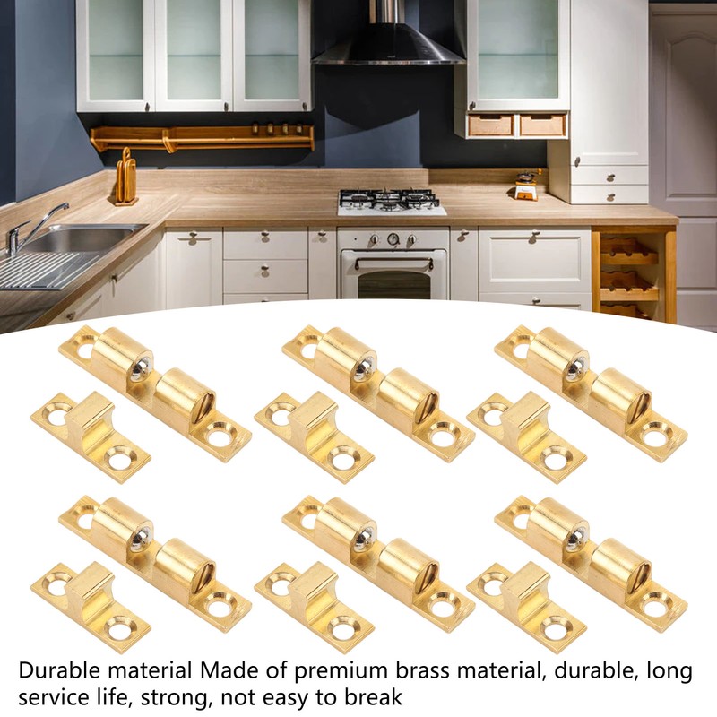 6 Set Cabinet Door Catch Brass Cabinet Door Closet Ball