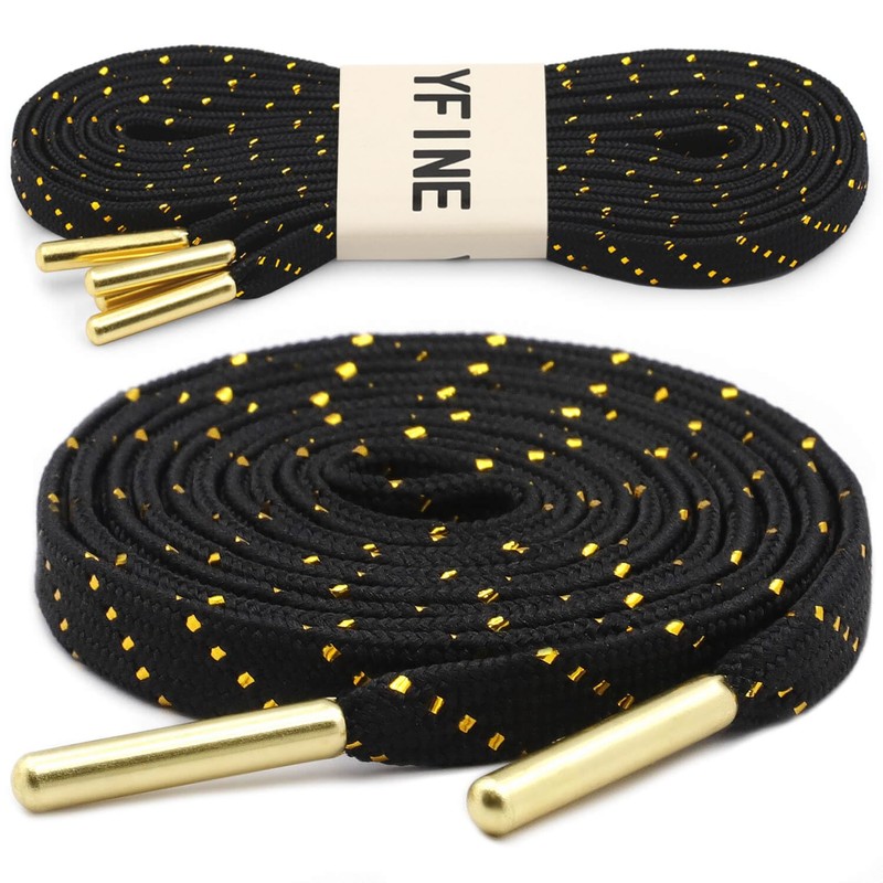 YFINE Sneakers Flat Shoe Laces: Athletic Shoelaces With Metal Tips
