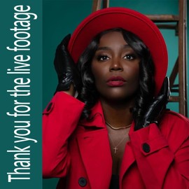 ISHISBEB Leather Gloves for Women Winter Warm Gloves Touch Screen Warm Wool Lined Texting Driving Gloves