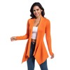 Women's Draped Open Front Cardigan, Soft Ribbed Knit Outerwear with