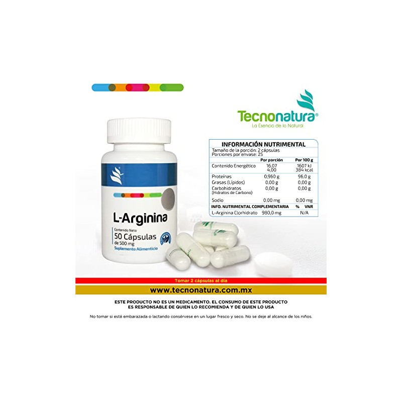 L-ARGININA 50 CAPSULAS TECNONATURA JUNIOR