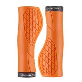 Bike Handlebar Grips,Single Lock on Bicycle Handle Bar, for BMX, Mountain, Beach Cruiser, Scooter, Folding Bike, Soft Non-Slip-Rubber Hand Grip Comfortable Ergonomic Design (Orange)