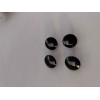 12 VINTAGE SHANK BUTTONS 5/8 inch ROUND GLOSSYBLACK BL17