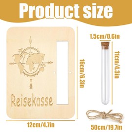 NHQZ Travel cash register gift world map money gift packaging travel gift wish filler test tube gifts for travellers, 1 piece, bronze