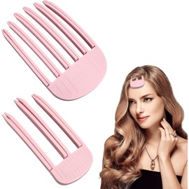 Pinza Voluminizadora para Cabello, 2 Pcs Pinza para Dar Volumen al Cabello, Peine Moldeador 3 y 6 Dientes, Pinza Cabello Esponjoso, Mujeres Herramienta para Flequillo Esponjoso Voluminoso (Rosa)