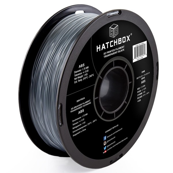 HATCHBOX ABS 3D Printer Filament, Dimensional Accuracy +/- 0.03mm, 1