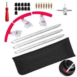 VINEST Set of 3 Tyre Levers 30 cm, Tyre Changer Tool Spoon, Mounting Lever Made of High-Strength Steel with 3 Rim Protection Tool Kit, Tyre Changer Lever for Motorcycle Bicycle Trolley Tyres