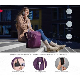Swissdigital Design Massaging Laptop Backpack For Women，USB Charging Port Large Capacity Computer Backpacks For Work Business (KATY ROSE SD1006M-46)