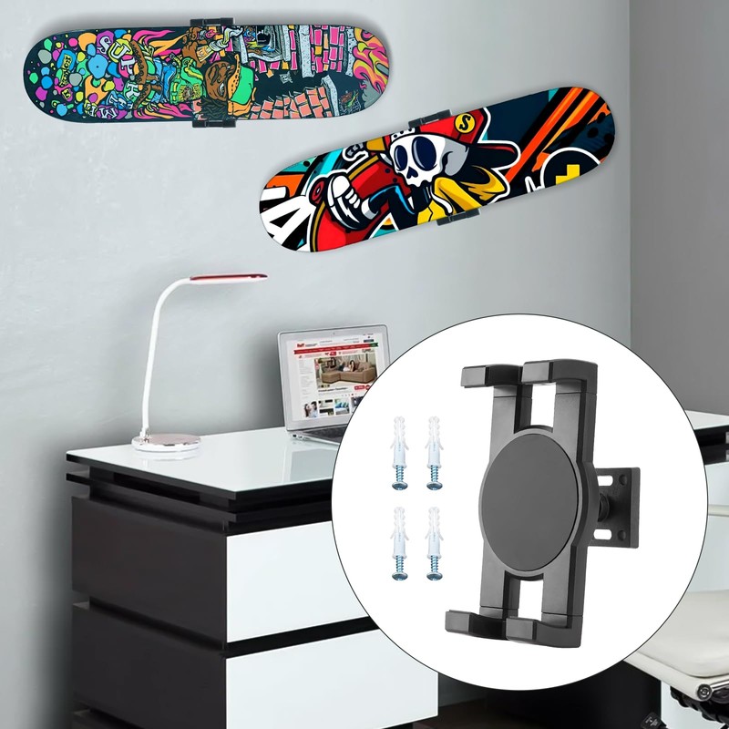 YIBEICO Skateboard Decks Wall Mount 360° Rotating Skateboard Wall Hanger,