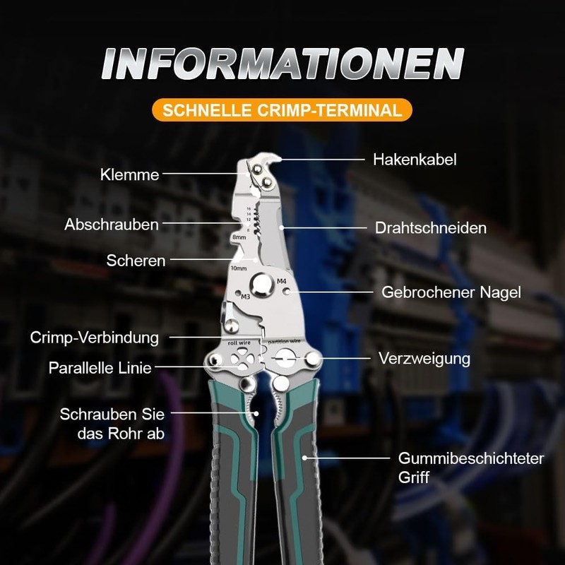 18 in 1 Foldable Wire Stripper, 2025 New Multifunctional Wire