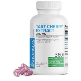 Bronson Tart Cherry Extract 2500 mg Vegetarian Capsules with Antioxidants and Flavonoids Non-GMO Healthcare Dietary tart cherry tart cherry Supplement Fitness - Size: 180 Count