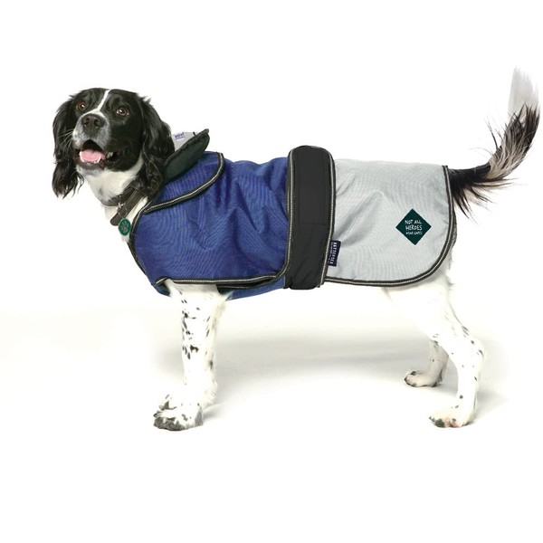 Danish Design Battersea Dogs Home Blue 2 in 1 Summer and Winter Removable Lining Waterproof Windproof Dog/Puppy Coat 14 Inch 35 cm