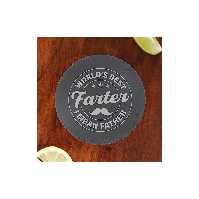 Round Coaster Round Style Worlds Best Farter I Mean Father