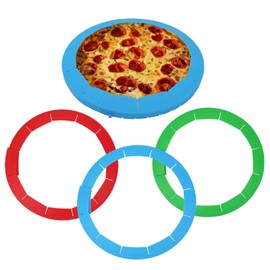 KUAOOAUK 3 Pcs Silicone Pie Crust Shield, Adjustable Pie Crust Protector, Reusable Pizza Edge Protector, Baking Cover for Kitchen Tools, Fits 8-11 Inch Pans (Red, Green, Blue)