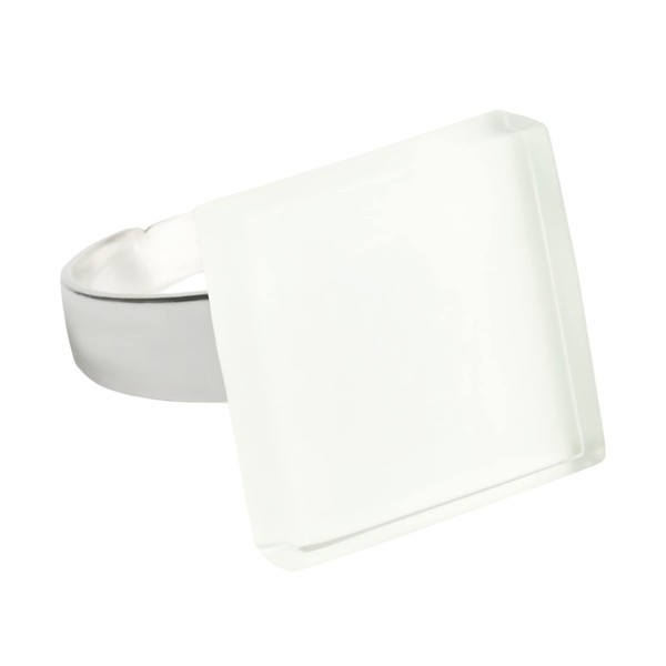 ALEXASCHA® Statement Ring with Square Stone • Hypoallergenic Stainless Steel