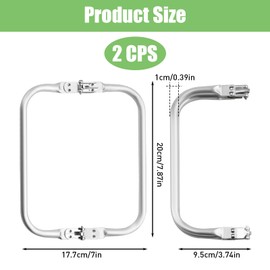 Pack of 2 U-Shaped Aluminium Bag Clasps, 20 x 9.2 cm, Bag Frame Closure, Crochet Bag Clasps, Aluminium Kiss Closure Frame for DIY Handbags and Purses, Robust and Elegant