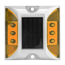 LED Solar Power Ground Marker Lights Waterproof Outdoor Driveway Road Highway Spike LampYellow