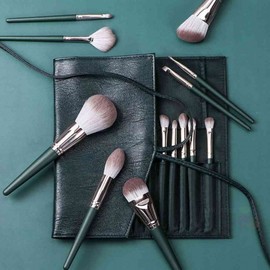 Funny Mini 14-Piece Makeup Brush Set: Foundation & Face Brushes 14-Piece Brush Set - Green