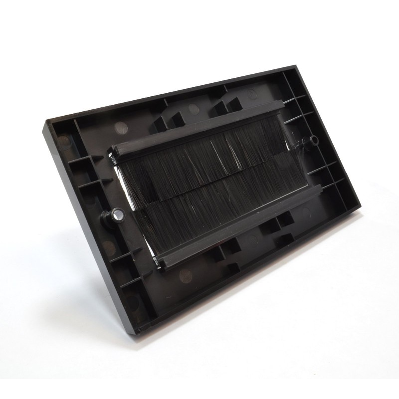 kenable Cable Entry/Exit Brush Faceplate for Wall Outlet UK Double